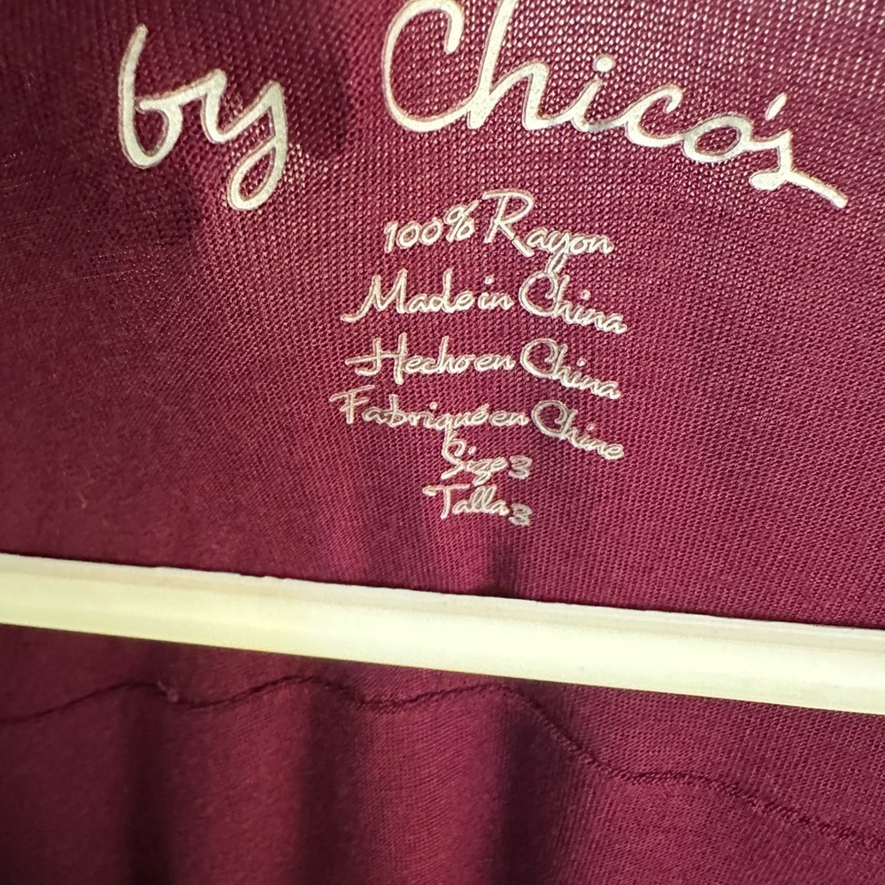 Chico's Burgundy Tunic Top - Picture 2 of 3
